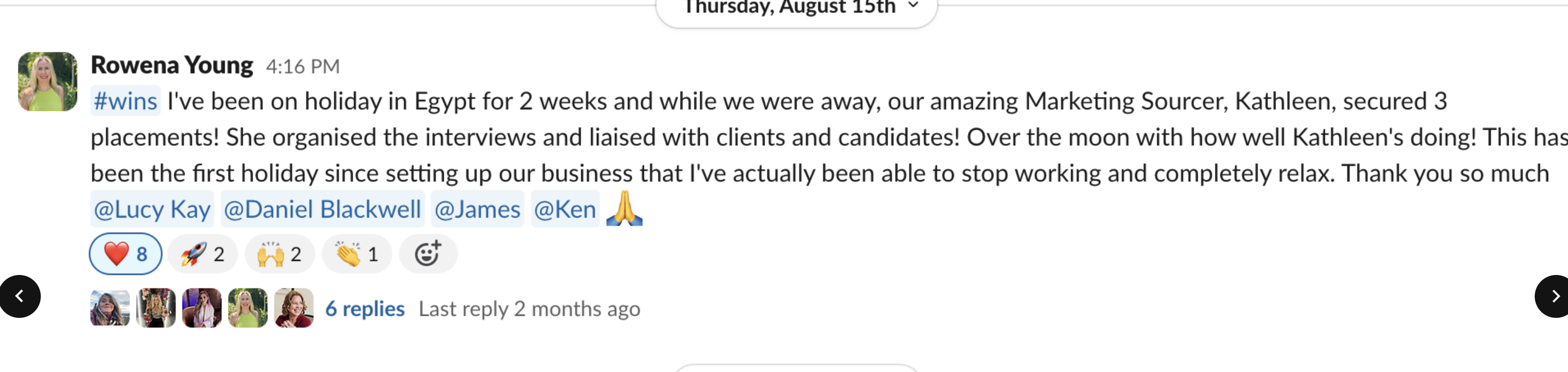 Rowena Young testimonial